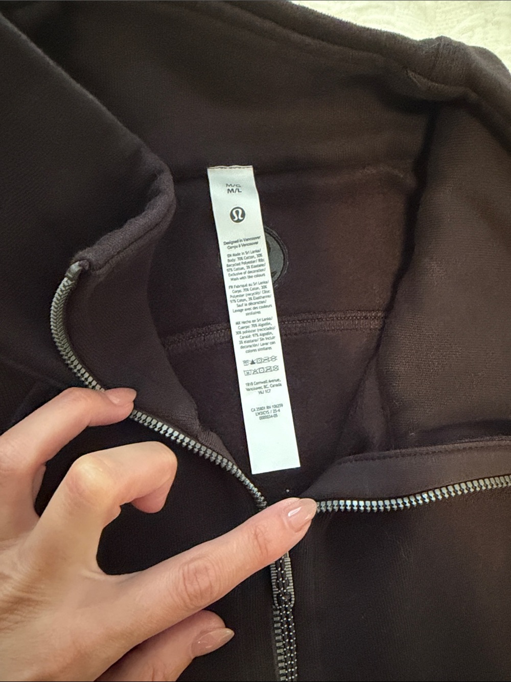 Lululemon Scuba Oversized Funnel Neck Half Zip dark brown black size m/l new - Picture 2 of 10